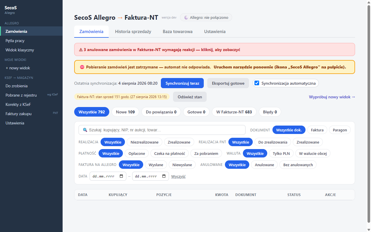 Panel SecoS Allegro we wspólnej powłoce